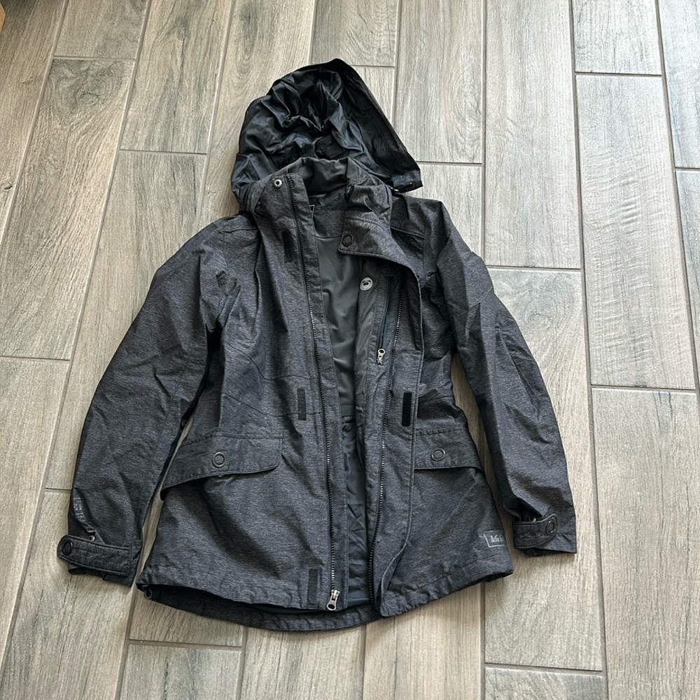 REI gray jacket